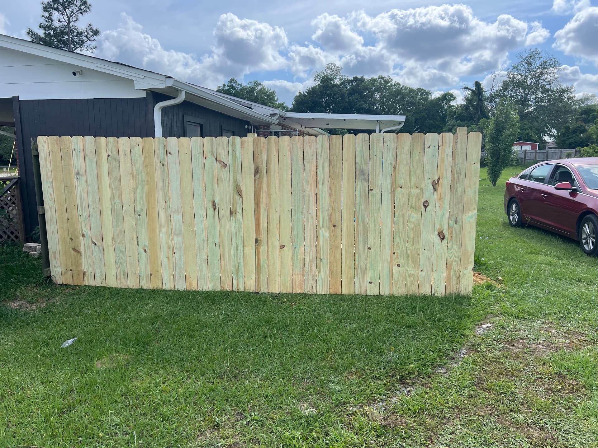 Wooden privacy fence