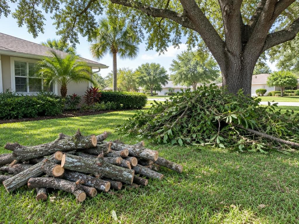 Illustrative tree branch / log & lumber removal service